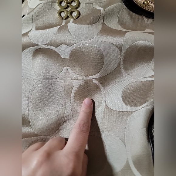 Coach Colette Signature Beige Sateen Python Leather Hobo Bag #16408 - Picture 14 of 15